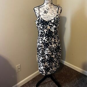 Black & White Floral Slip Dress